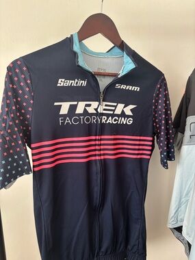 Trek Factory Racing Cycling Jersey in Navy with Pink Accents